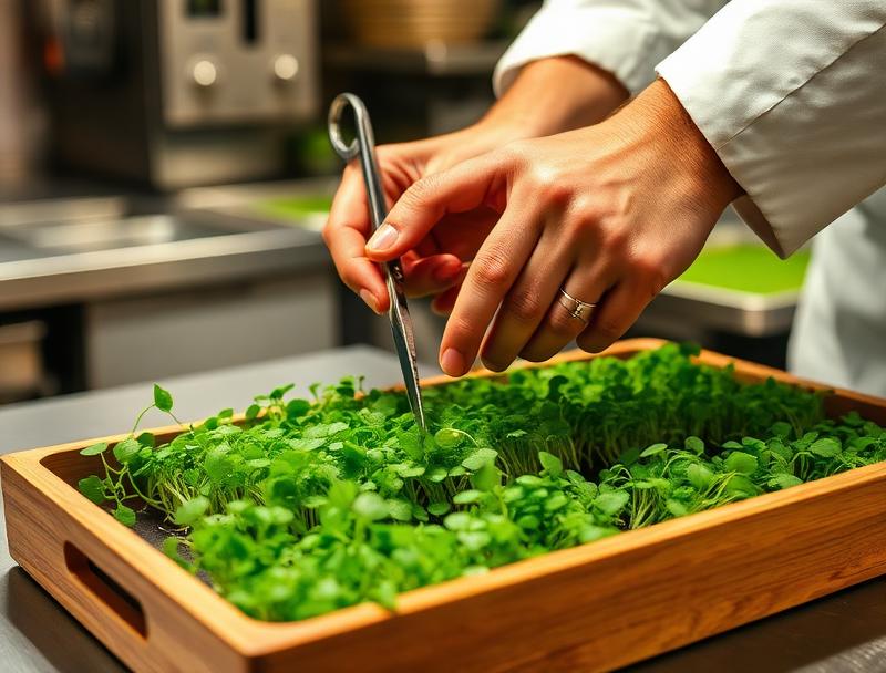 Chef oogst microgroenten